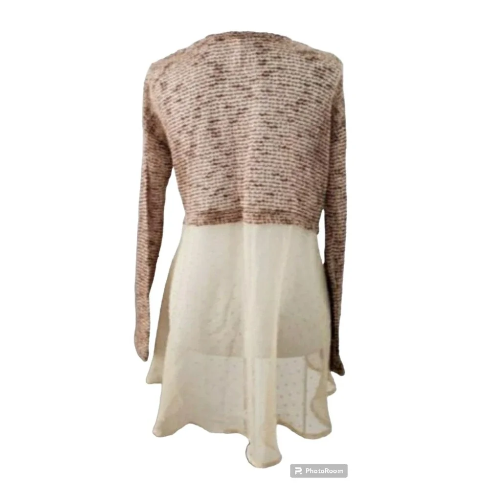 Xhilaration Womens Cardigan Sz S/P Knit top and sheer at the waist to the knee.